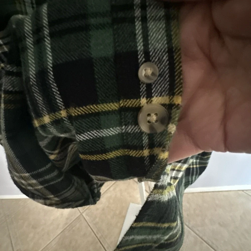 KingSize Men's Green Plaid Flannel Shirt Size‎ Tall XLT